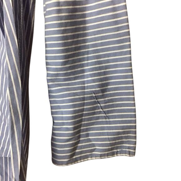 Zara Woman Blue White Striped High Low Tunic Blouse M - Picture 3 of 15
